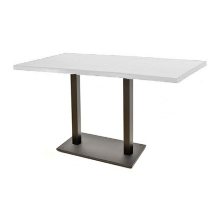 Mesa BEVERLY, negra, base rectangular y tapa de 110 x 70 cms. Color a elegir, Tableros 110x70 cms: WERZALIT SM - BLANCO 01