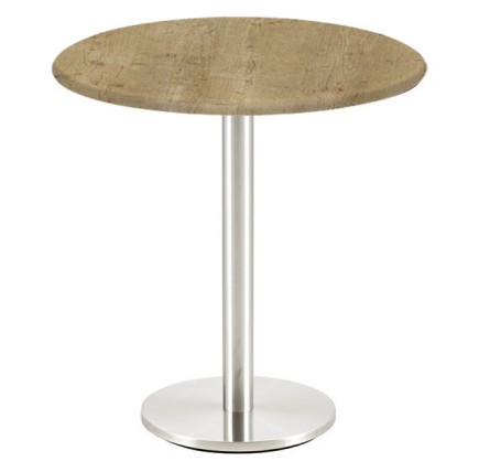 Mesa BENAGIL, acero inoxidable, base de 72 cms y tapa 60 cms. Color a elegir, Tableros de 60 cms: WER-WOODART, AVALON PINE 4729