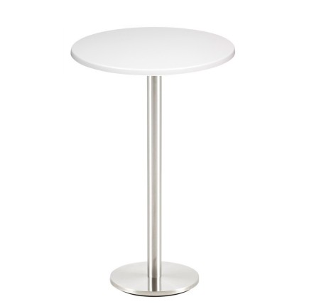 Mesa BENAGIL, alta, acero inoxidable, base de 110 cms y tapa 70 cms. Color a elegir, Tableros de 70 cms: WER-UNIART, BLANCO 3101