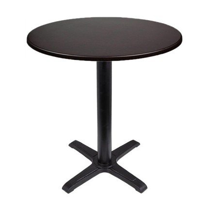 Mesa CARIBE, negra, base de 72 cms y tapa de 70 cms. Color a elegir, Tableros de 70 cms: WERZALIT SM - WENGUÉ 103
