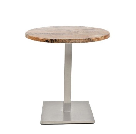 Mesa IPANEMA, acero inoxidable, base de 72 cms y tapa 70 cms. Color a elegir, Tableros de 70 cms: WERZALIT SM - EX WORKS 122