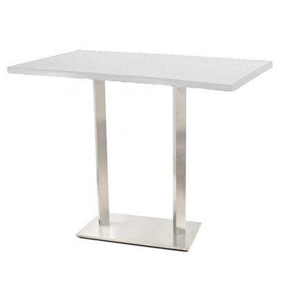 Mesa IPANEMA, alta, acero inoxidable, tapa 110 x 70 cms. Color a elegir, Tableros 110x70 cms: WERZALIT SM - BLANCO 01