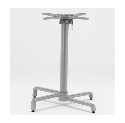 Mesa BAHIA, abatible, plata, base de 72 cms y tapa 60 x 60 cms. Color a elegir, Tableros de 60x60 cms: WERZALIT SM - WENGUÉ 103