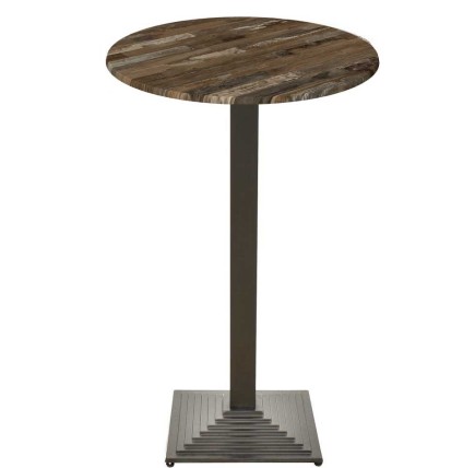 Mesa ELBA, alta, negra, base de 110 cms y tapa de 60 cms. Color a elegir, Tableros de 60 cms: WER-WOODART, MARACAIBO 4614
