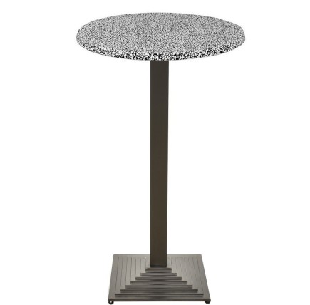 Mesa ELBA, alta, negra, base de 110 cms y tapa de 70 cms. Color a elegir, Tableros de 70 cms: WERZALIT ALEMANIA - PIAZZA 102