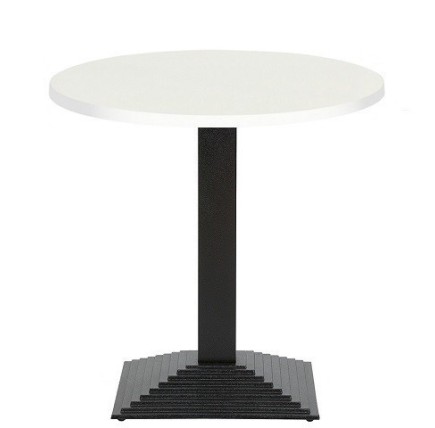 Mesa ELBA, negra, base de 72 cms y tapa de 60 cms. Color a elegir, Tableros de 60 cms: WERZALIT SM - BLANCO 01