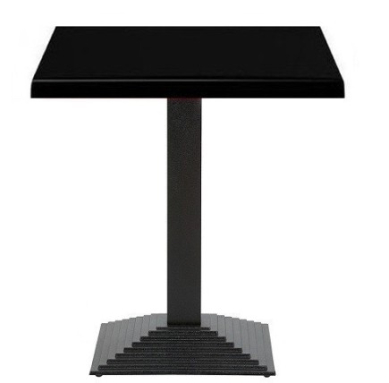 Mesa ELBA, negra, base de 72 cms y tapa de 60 x 60 cms. Color a elegir, Tableros de 60x60 cms: WER-UNIART, NEGRO 3190