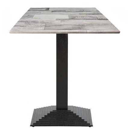 Mesa ELBA, negra, base de 72 cms y tapa de 70 x 70 cms. Color a elegir, Tableros de 70x70 cms: WER-FANTASY, WHITE BLOCK 7537