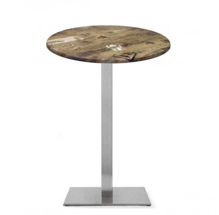 Mesa RHIN, alta, acero inoxidable, base de 110 cms y tapa 60 cms. Color a elegir, Tableros de 60 cms: WERZALIT SM - EX WORKS 122