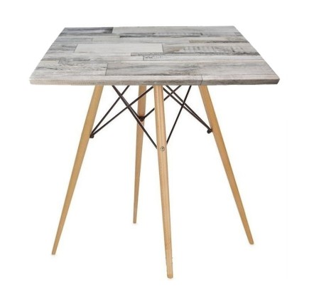 Mesa STAR, madera, base de 71 cms y tapa de 60 x 60 cms. Color a elegir, Tableros de 60x60 cms: WER-FANTASY, WHITE BLOCK 7537