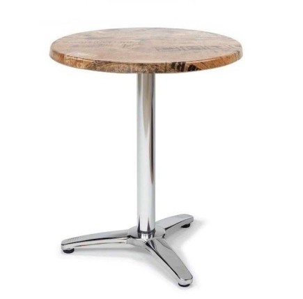 Mesa ROMA, aluminio, 3 radios, base de 70 cms y tapa 60 cms. Color a elegir, Tableros de 60 cms: WERZALIT SM - EX WORKS 122