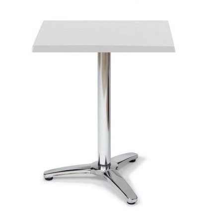 Mesa ROMA, aluminio, 3 radios, base de 70 cms y tapa 60x60 cms. Color a elegir, Tableros de 60x60 cms: WERZALIT SM - BLANCO 01