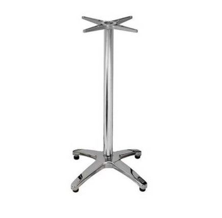 Mesa ROMA, alta, aluminio, 4 radios, base de 112 cms y tapa 70 cms. Color a elegir, Tableros de 70 cms: WERZALIT SM - WENGUÉ 103