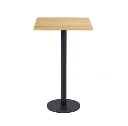 Mesa BOHEME, alta, negra, base de 110 cms y tapa de 70 x 70 cms. Color a elegir, Tableros de 70x70 cms: WERZALIT SM - HAYA 19