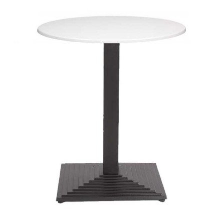 Mesa TIBER, negra, base de 72 cms y tapa de 80 cms. Color a elegir, Tableros de 80 cms: WER-UNIART, BLANCO 3101
