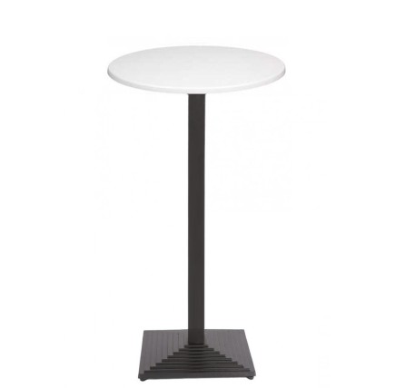 Mesa alta TIBER, negra, base de 110 cms y tapa de 80 cms. Color a elegir, Tableros de 80 cms: WER-UNIART, BLANCO 3101
