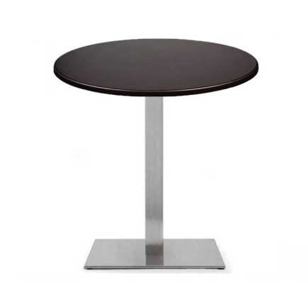 Mesa RHIN, acero inoxidable, base de 73 cms y tapa 60 cms. Color a elegir, Tableros de 60 cms: WER-UNIART, NEGRO 3190
