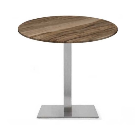 Mesa RHIN, acero inoxidable, base de 73 cms y tapa 70 cms. Color a elegir, Tableros de 70 cms: WER-WOODART, INDIAN SHESMAN 4525