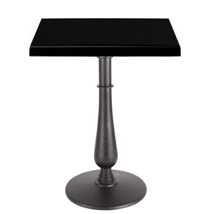 Mesa TÁMESIS, negra, base de 72 cms y tapa de 60x60 cms. Color a elegir, Tableros de 60x60 cms: WER-UNIART, NEGRO 3190