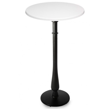 Mesa alta TÁMESIS, negra, base de 108 cms y tapa de 60 cms. Color a elegir, Tableros de 60 cms: WERZALIT SM - BLANCO 01