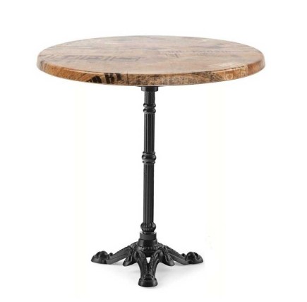 Mesa BRISTOL, fundición, 3 pies, negra, tapa 60 cms. Color a elegir, Tableros de 60 cms: WERZALIT SM - EX WORKS 122