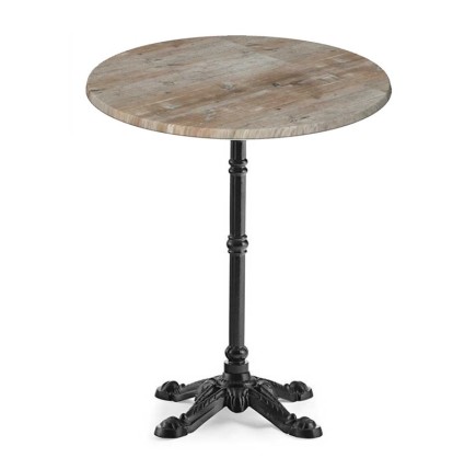 Mesa BRISTOL, fundición, 4 pies, negra, tapa 60 cms. Color a elegir, Tableros de 60 cms: WERZALIT SM - FINDUS GRAU 296