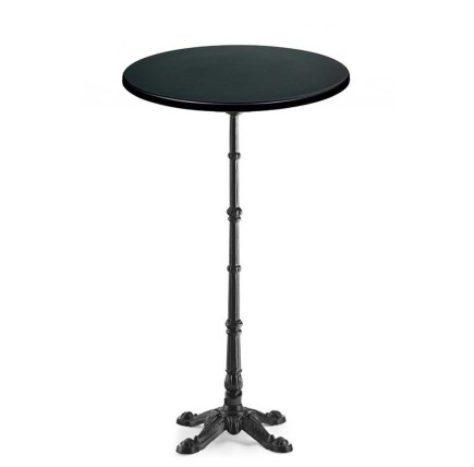 Mesa alta BRISTOL, fundición, 4 pies, negra, tapa 60 cms. Color a elegir, Tableros de 60 cms: WER-UNIART, NEGRO 3190