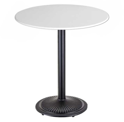 Mesa ARNO, negra, base de 72 cms y tapa de 80 cms. Color a elegir, Tableros de 80 cms: WERZALIT - BLANCO 01