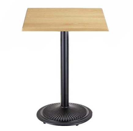 Mesa ARNO, negra, base de 72 cms y tapa de 70x70 cms. Color a elegir, Tableros de 70x70 cms: WERZALIT SM - HAYA 19