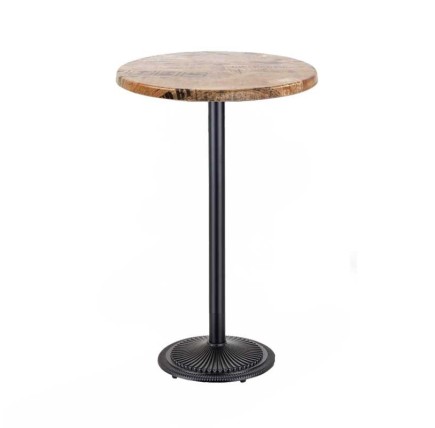 Mesa alta ARNO, negra, base de 110 cms y tapa de 60 cms. Color a elegir, Tableros de 60 cms: WERZALIT SM - PONDEROSA BLANCO 178