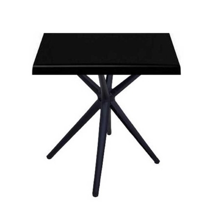 Mesa OASIS, negra, base de 72 cms y tapa de 60x60 cms. Color a elegir, Tableros de 60x60 cms: WER-UNIART, NEGRO 3190