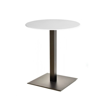 Mesa TROCADERO, negra, base de 72 cms y tapa de 80 cms. Color a elegir, Tableros de 80 cms: WERZALIT - BLANCO 01