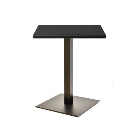 Mesa TROCADERO, negra, base de 72 cms y tapa de 80x80 cms. Color a elegir, Tableros de 80x80 cms: WERZALIT SM - NEGRO 55