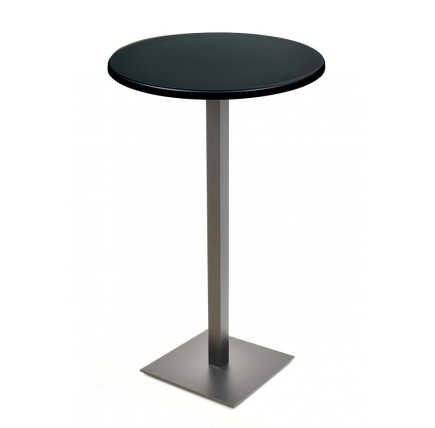 Mesa alta TROCADERO, negra, base de 110 cms y tapa de 60 cms. Color a elegir, Tableros de 60 cms: WER-UNIART, NEGRO 3190