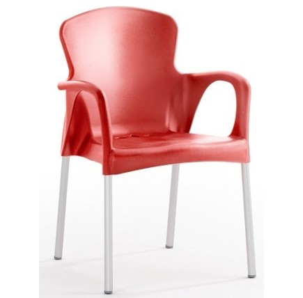 Sillón SENA, apilable, polipropileno rojo*