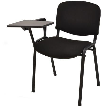 Silla NIZA NEW AM, brazo pala a derecha, chasis negro, tejido negro