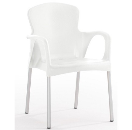 Sillón SENA, apilable, polipropileno blanco*