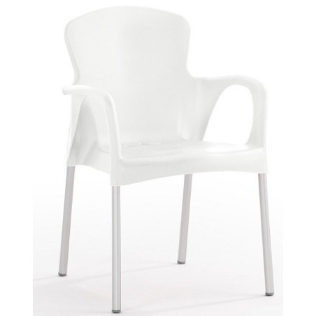 Sillón SENA, apilable, polipropileno blanco*