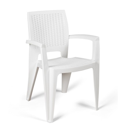 Sillón CAROL, apilable, polipropileno blanco