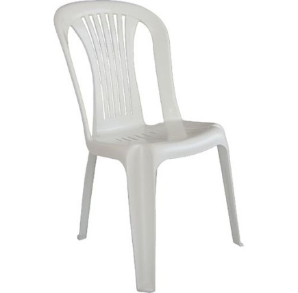 Silla LAGO, monoblock, apilable, blanco