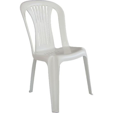 Silla LAGO, monoblock, apilable, blanco