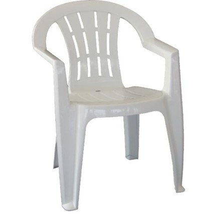 Sillón CANARIAS, monoblock, apilable, blanco