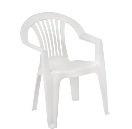 Sillón LAGO, monoblock, apilable, blanco