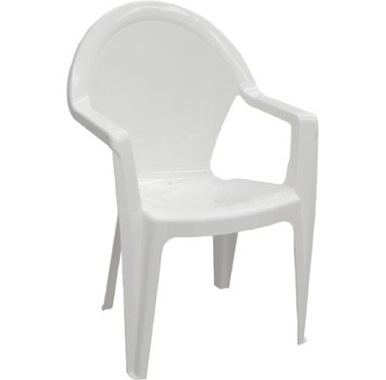 Sillón CLS, monoblock, apilable, blanco