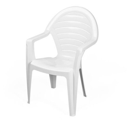 Sillón FARO, monoblock, apilable, blanco