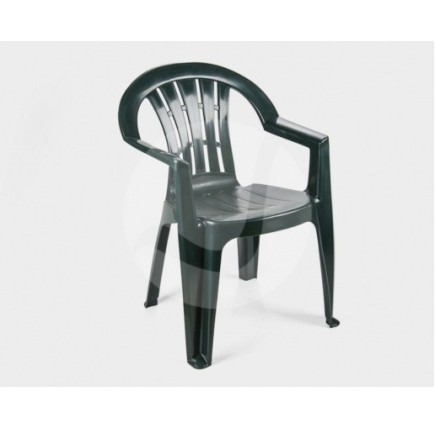 Sillón CANARIAS, monoblock, apilable, verde