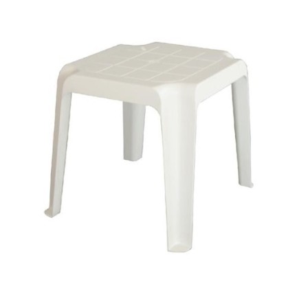 Mesa MAR, baja, apilable, blanco.