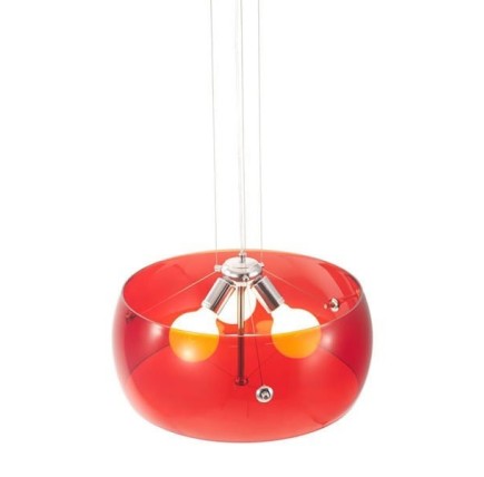 Lámpara TITAN, colgante, diseño, pantalla acrilica roja