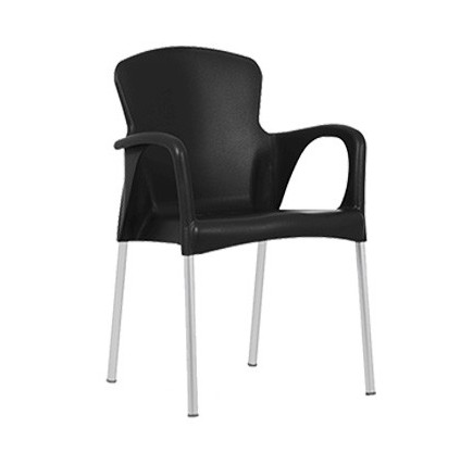Sillón SENA, apilable, polipropileno negro*