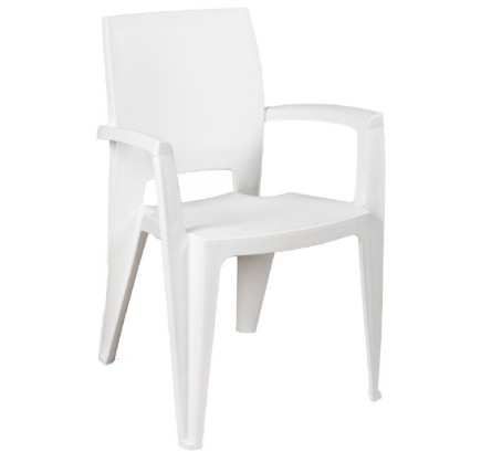 Sillón ELEN, apilable, polipropileno blanco